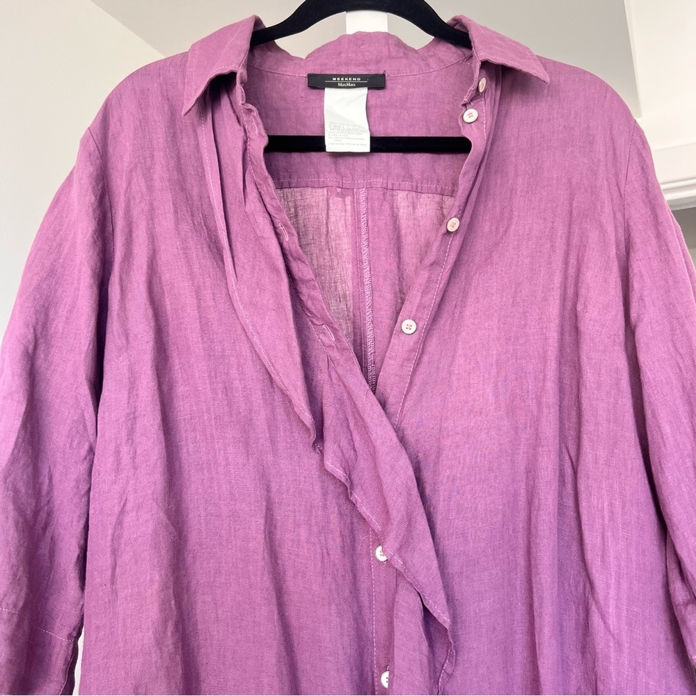 Max Mara Weekend Leisure Linen Shirt Dress- 12 - Picture 4 of 11
